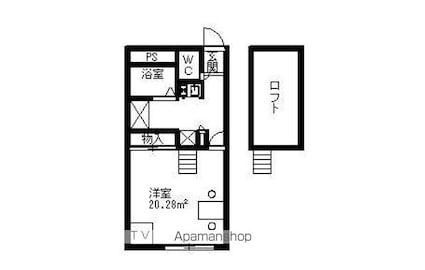 レオパレスグリーンエコー彦根[1K/20.28m2]の間取図