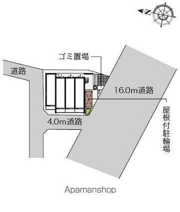 クレイノＵ＆ＳⅣ[1K/24.02m2]の配置図