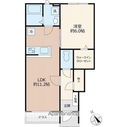 ヴィクトワール下高井戸[1LDK/43.37m2]の間取図