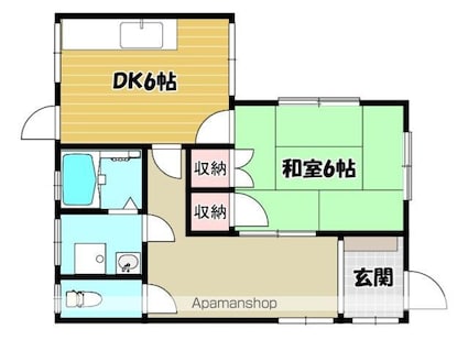 中村貸家[1DK/43.32m2]の間取図