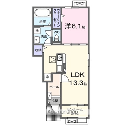 ブライト　スクエアⅣ[1LDK/50.01m2]の間取図
