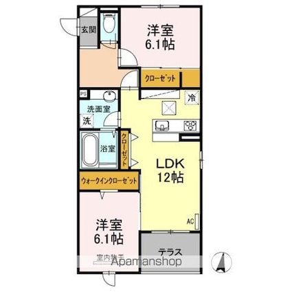 アリエッタ光南町[2LDK/60.66m2]の間取図