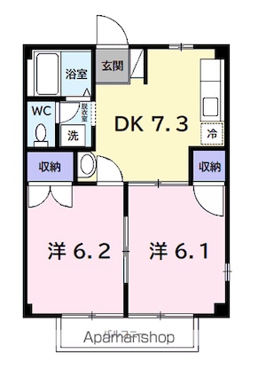 グリーンヒルズ[2DK/40.04m2]の間取図