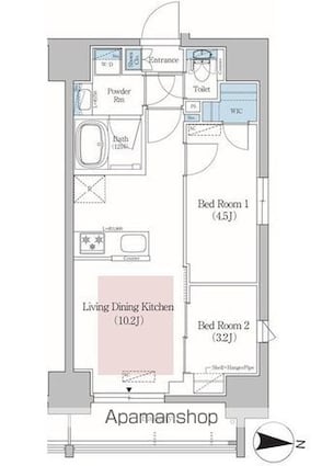 アーバネックス錦糸公園Ⅱ[2LDK/40.18m2]の間取図