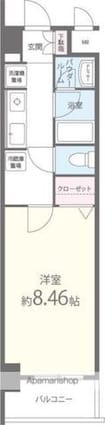 ジュモオネティ[1K/27.44m2]の間取図