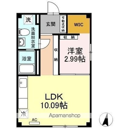 ａーｓｔｏｎｅ東十条[1LDK/36.25m2]の間取図