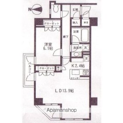 リエトコート四谷[1LDK/55.45m2]の間取図