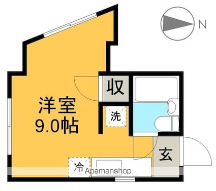 本町コア[1R/24.75m2]の間取図