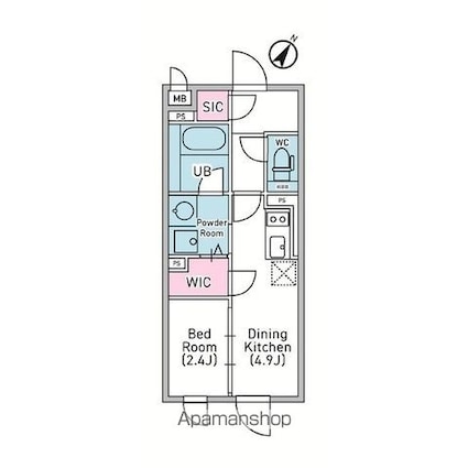 デュオメゾン渋谷松濤[1DK/25.06m2]の間取図