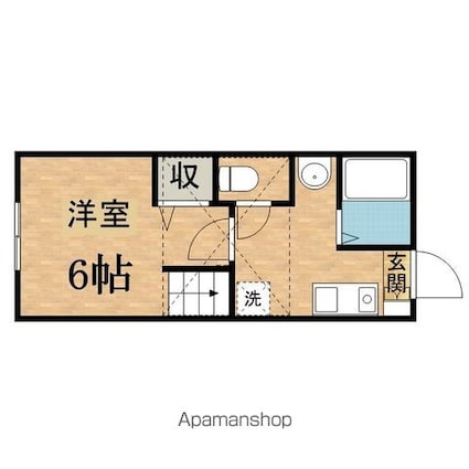 ディアコートプレミア[1K/21.1m2]の間取図