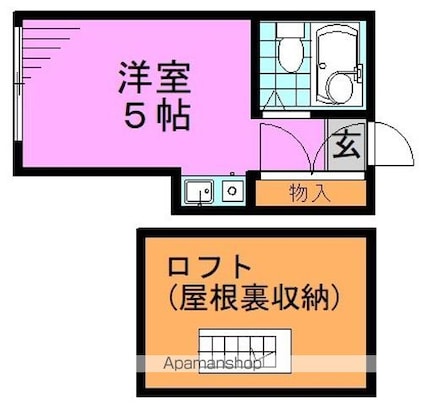 東京都杉並区松ノ木２丁目[1R/11.57m2]の間取図