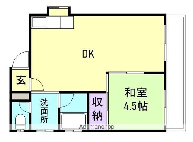 和歌山県和歌山市塩屋６丁目[1LDK/45m2]の間取図