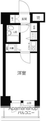 浅草スカイレジテル[1K/18.34m2]の間取図