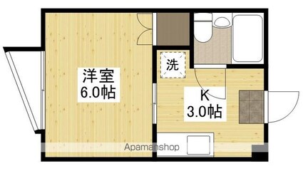 広島県広島市東区牛田本町４丁目[1K/19.83m2]の間取図