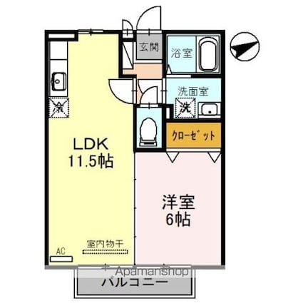 サニーコート杉本　Ｃ[1LDK/40.29m2]の間取図