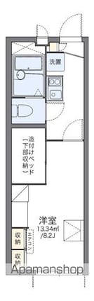 レオパレスパストラーレⅡ[1K/22.35m2]の間取図