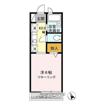 クレセント経堂[1K/20.03m2]の間取図