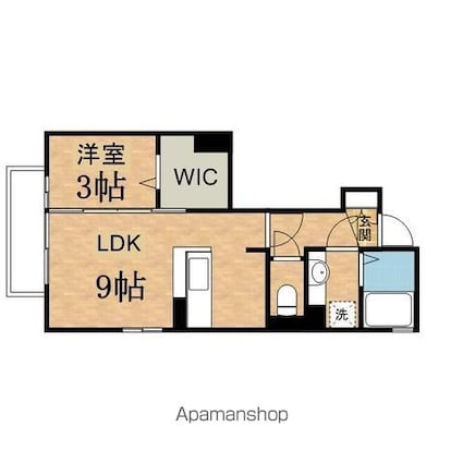 メルヴィーユ[1LDK/32.6m2]の間取図