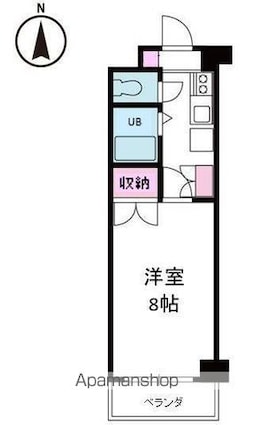 ジョイフル第５中村[1DK/24.79m2]の間取図