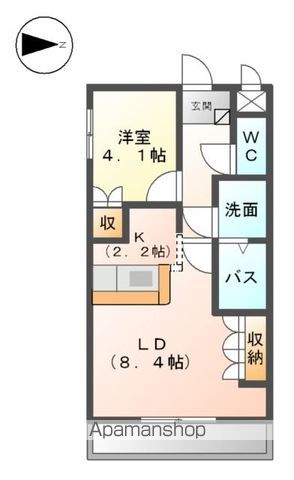 【岐阜市粟野東のマンションの間取り】