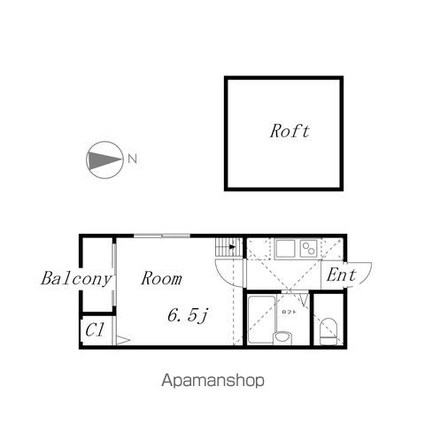 愛知県名古屋市昭和区福江２丁目[1K/19.2m2]の間取図