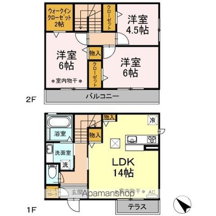 カーサ　フェリーチェ[3LDK/80.7m2]の間取図