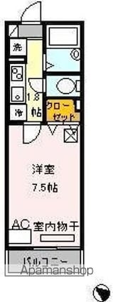 グランモナリエ西祖師谷[1K/22.52m2]の間取図