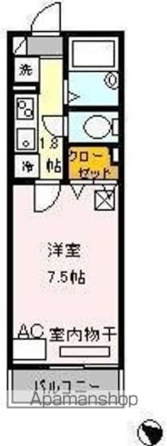 グランモナリエ西祖師谷[1K/22.52m2]の間取図