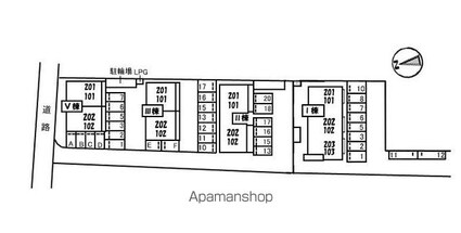 ディアス千原３[3K/54.63m2]の配置図