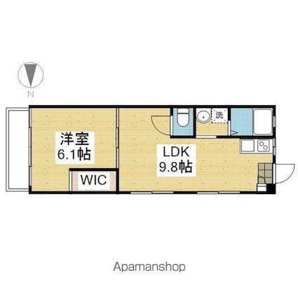 アルトルーフ[1LDK/33m2]の間取図