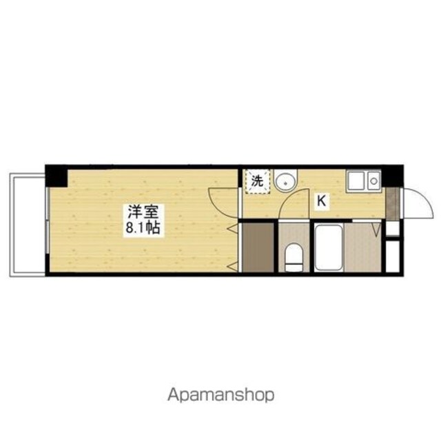 ル・パラディ[1K/24m2]の間取図