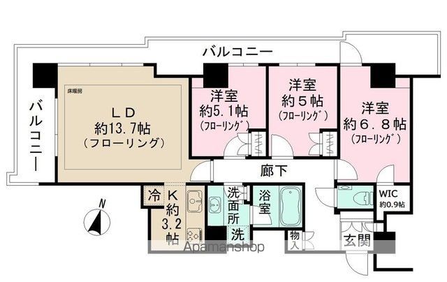 【プラウドタワー船橋の間取り】