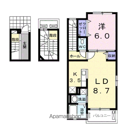 イル　レジーナ　Ⅱ[1LDK/53.01m2]の間取図