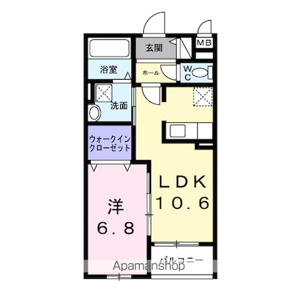 ヴェールフォンセ[1LDK/43.12m2]の間取図