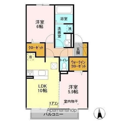 Ｒｅａｌｅ　Ｂ[2LDK/54.7m2]の間取図
