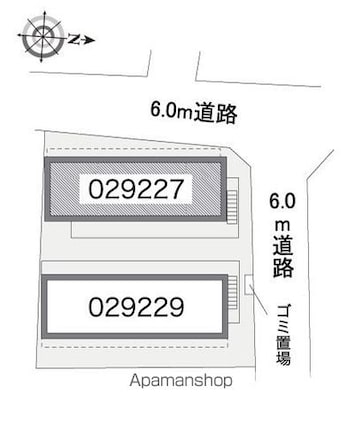 レオパレスジュネス[1K/19.87m2]の配置図