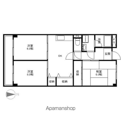 グリーン・ビレッジ[3DK/59.32m2]の間取図