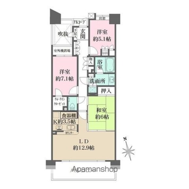 ファミールグラン高井戸デュープレックス[3LDK/82.17m2]の間取図
