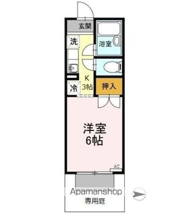 愛知県名古屋市西区又穂町６丁目[1K/19.61m2]の間取図