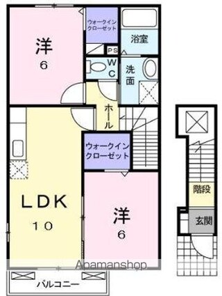 香川県高松市鶴市町[2LDK/54.85m2]の間取図