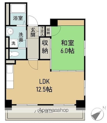カオルハイム[1LDK/45.57m2]の間取図