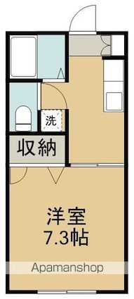 サウスピア南小泉[1K/24.5m2]の間取図