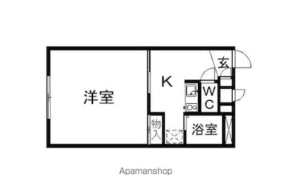 レオパレスＢｌｏｏｍ[1K/26.49m2]の間取図