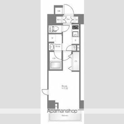クレイシアＩＤＺ三田[1K/25.55m2]の間取図