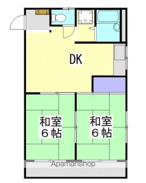 サンライトビル[2DK/43.74m2]の間取図