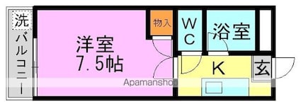 パーシモン高円寺[1K/21m2]の配置図