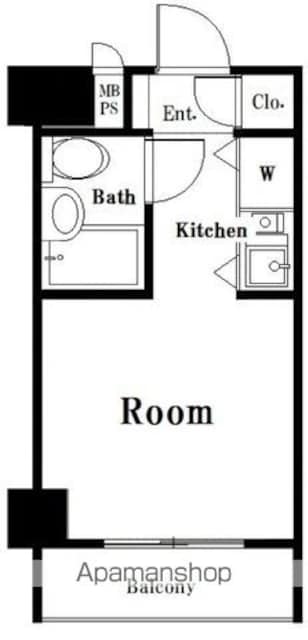 カテリーナ梅ヶ丘[1R/18.9m2]の間取図