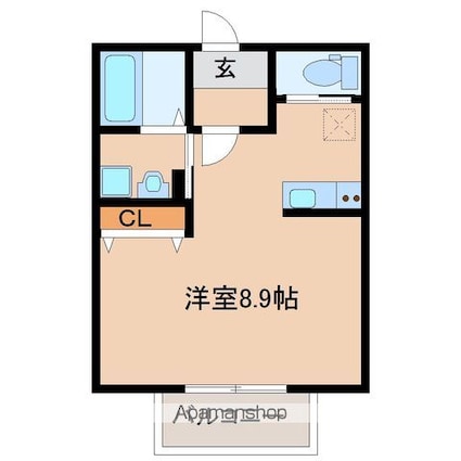 ＬＵＸＥＳ大和町[1R/22.58m2]の間取図