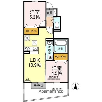 セジュールウィット　秀[2LDK/48.06m2]の間取図