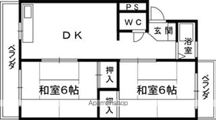 和歌山県和歌山市北島[2DK/42.07m2]の間取図